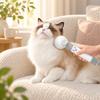 Adjustable Pet Blow Dryer Brush with 3 Temperature Setting, Blue, Yellow, and Red Indicators Light, Low or High Airflows, and Styling Nozzles