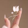 Temperament high-end imitation fritillary brooch pearl tulip exquisite flower pin luxury elegant coat accessories corsage