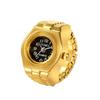 Creative  Punk Square Dial Quartz Watches Rings For Women Men Couples Mini Elastic Strap Alloy Watch Finger Ring Jewelry