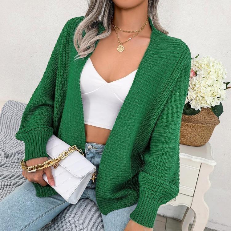 Women Casual Loose Cardigan Sweater Jacket Long Sleeve Solid Color Outfit Fall Winter Sizes S-XL