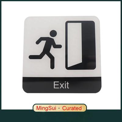 Pop Noir Acrylique Signalisation Créative Panneau de Sortie Autocollant Mural Rappel Badge pour Centres Commerciaux Cinémas Immeubles de Bureaux Écoles Industrielles Hôpital