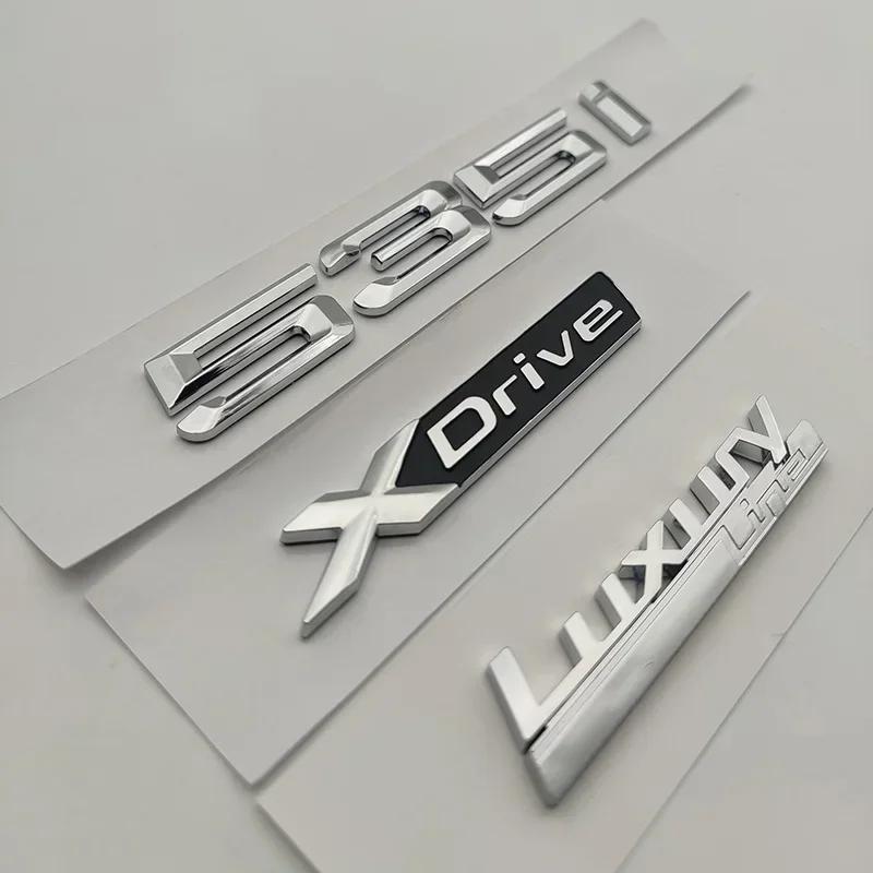 3D Chrome Car Trunk Letters 528i 535i 540i Logo Luxury Line Badge Xdrive Emblem Sticker For BMW E60 E34 F10 G30 E39 Accessories Az2