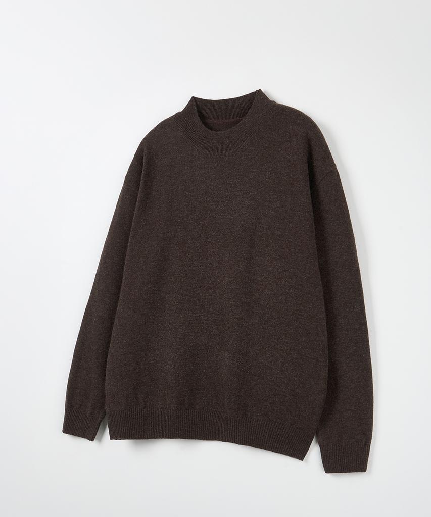 NODU Mock Neck Half Turtleneck Knit [Brown]
