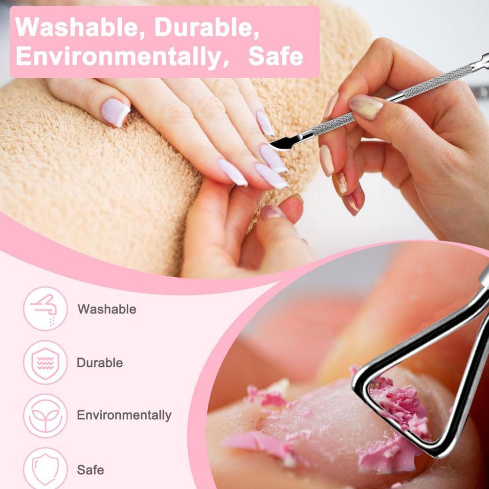 2pcs/set Stainless Steel Nail Cuticle Remover Double-Headed Gel Polish Remover Nail Pusher Culticle Bevel Shovel Manicure Tools