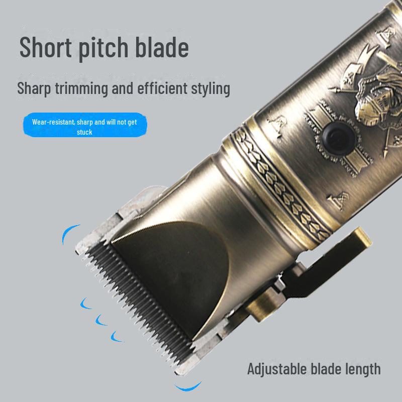 Rechargeable Metal Electric Hair Clipper with Digital LCD Display and Adjustable Tooth Pitch for Home Use