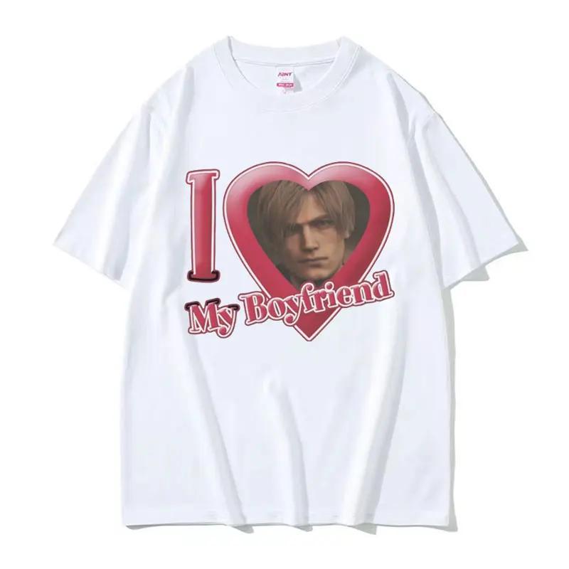 

I Love My Boyfriend Leon S Kennedy Graphic T-shirt Women s Harajuku Cool Fashion T-shirt Women s Extra Large T-shirt S