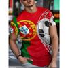 Summer Round Neck 3D Gradient Print Top Fashionable Casual Short Sleeved Men's T-shirts