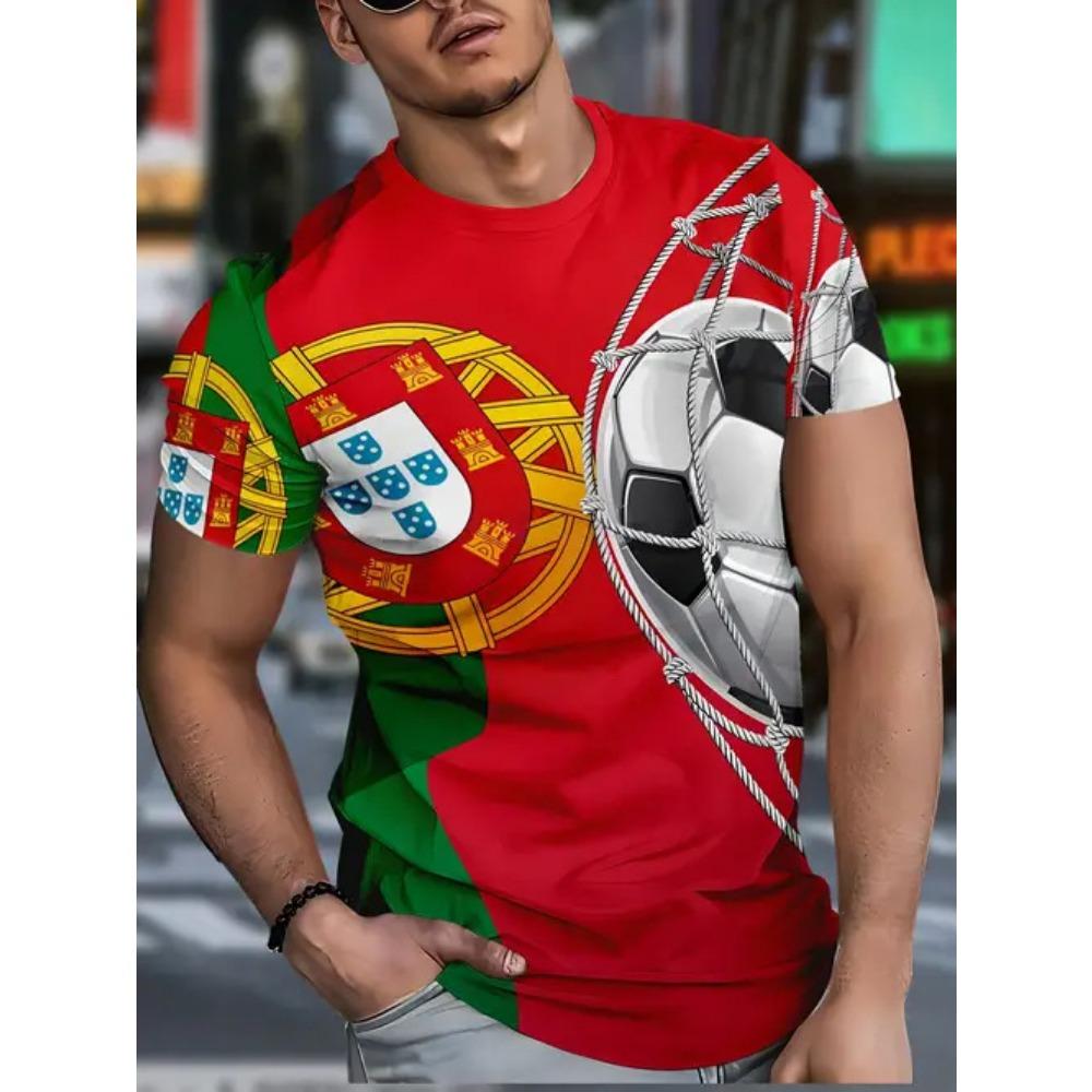 Summer Round Neck 3D Gradient Print Top Fashionable Casual Short Sleeved Men's T-shirts
