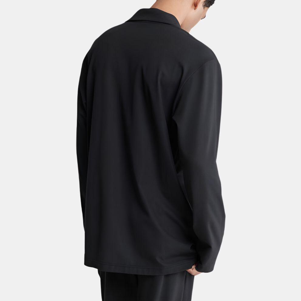 Calvin Klein Black Label Solid Color Suit Collar Long Sleeve Pajama Top Men Tops NM2445-UB1
