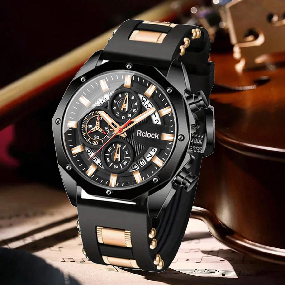 Men S Watch Fashion Silicone Strap Watch Multifunctional Calendar Sports Watch