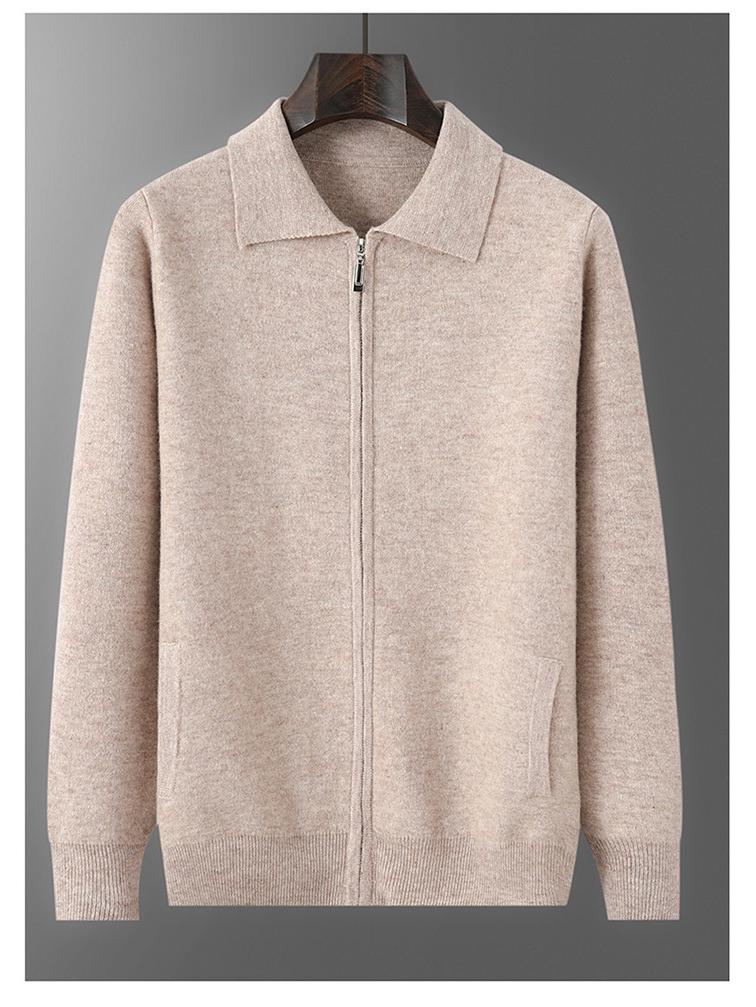 Herren Strickjacke aus 100% reiner Wolle - Dick, Locker, Trendige Reversjacke für Herbst/Winter, Große Größen erhältlich