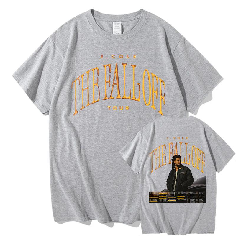 J Cole THE FALL OFF Tour 2026 Tshirts Oneck Short Sleeve Summer WomenUnisex Tshirts Loose Casual Design Graphic Merch Streetwear