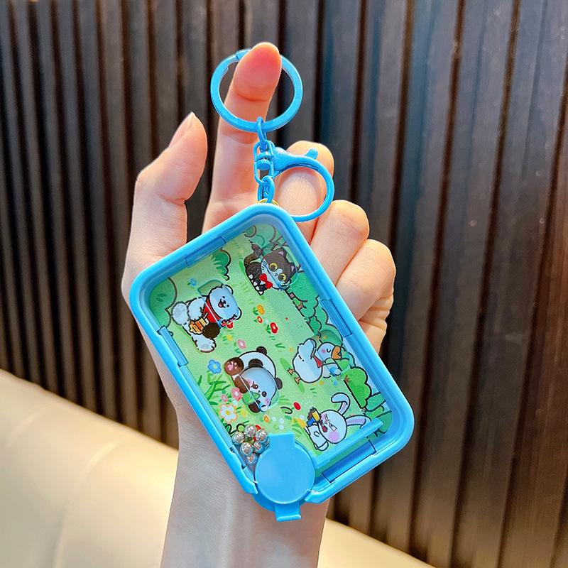 

Retro Mini Handheld Marble Game: Level-Breaking Fun Toy Keychain for Kids синий