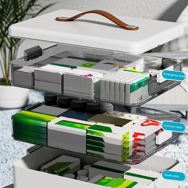 Daily Medicine Box Medicine Storage Box for Home moisture-proof Multi Layer Portable First Aid Kit Family Medicine Organizer