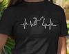 Cat Heartbeat T-Shirt, Funny T-Shirt Gift For Her Cat Lover Pet Lovers Dog Paw Print Family Presents Birthday GifT-Shirt Xmas Gift Tee Tops