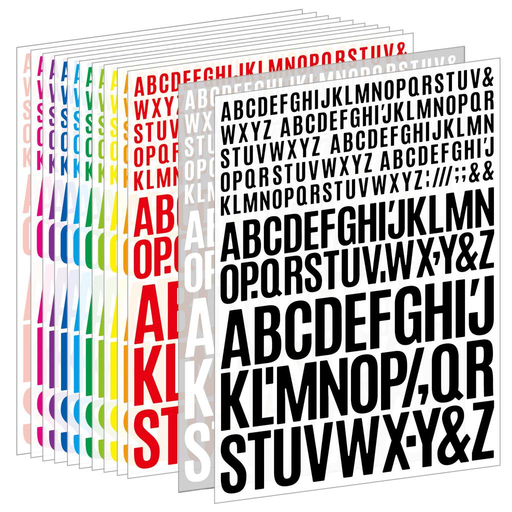 English Letter Stickers 0.5+1+1.5 Inch Scrapbook Holiday Greeting Card Decorative Handbook Letter Stickers