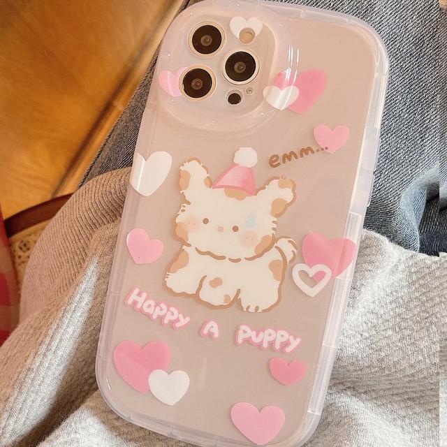 

Противоударный силиконовый мягкий чехол для телефона Pink Puppy Happy Catoon Love Imd для Iphone 13 12 11 Promax 14 Pro Max, симпатичная задняя крышка, капа For iphone 14plus