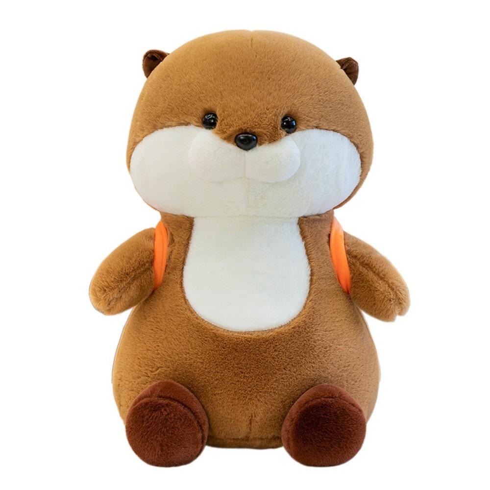 

Wild Animal Otter Plush Toys Fish Backpack Stuffed Otter Doll Sea Otter Plush Christmas Gifts коричневый