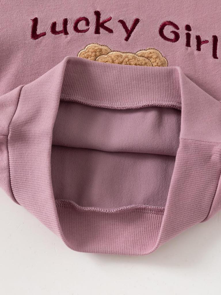 Girls' Cartoon Sports Sweatshirt Set - Spring/Autumn Toddler Two-Piece