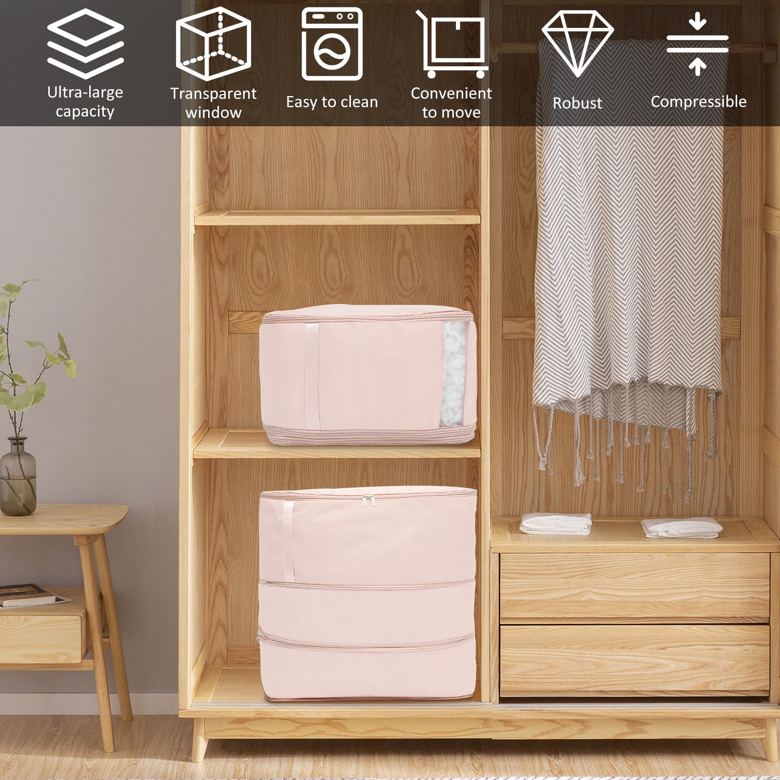 2 шт Большой компрессионный мешок Одеяло Одежда Шкаф Органайзер для шкафа С прозрачным окном Ткань Оксфорд Самокомпрессионные органайзеры 9734₽