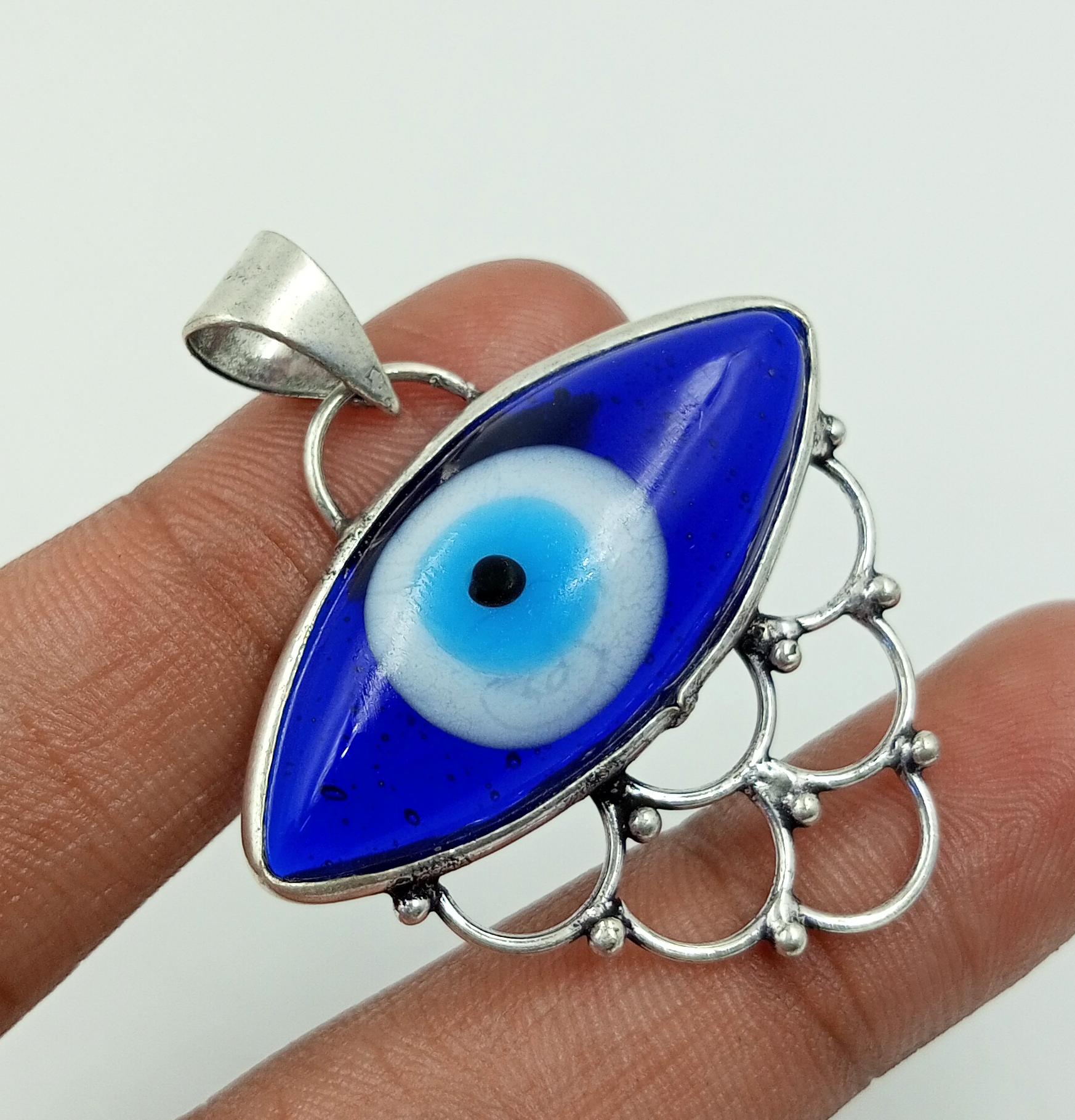 

Evil Eye Gemstone 925 Sterling Silver Plated Design Подвесные украшения