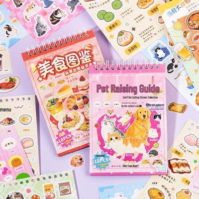 Yuxian Food Time Cute Friends & Pet Patterns Sticker Book for Journals & DIY Scenes