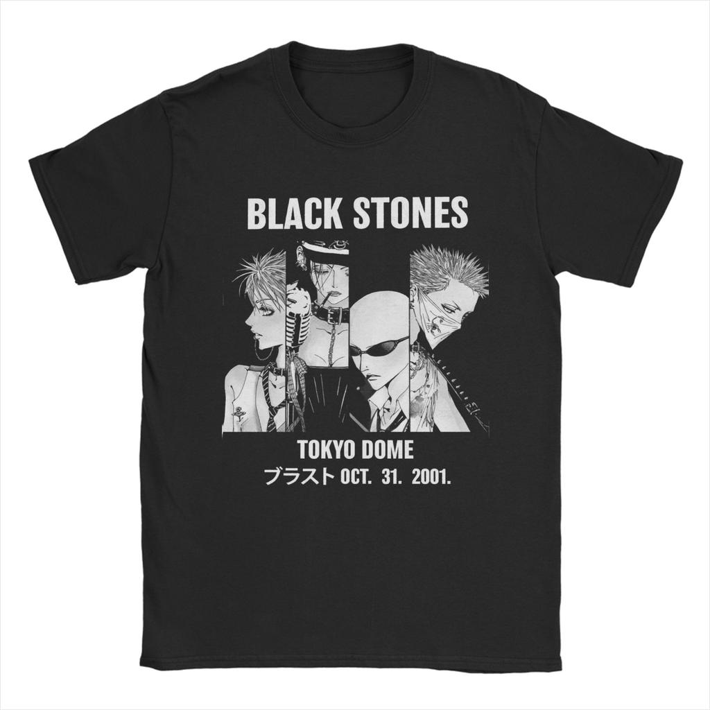Black Stones Nana Mangaanime T Shirt Men Cotton Tops Casual Osaki Anime Kawaii Cartoon Round Neck Short Sleeve