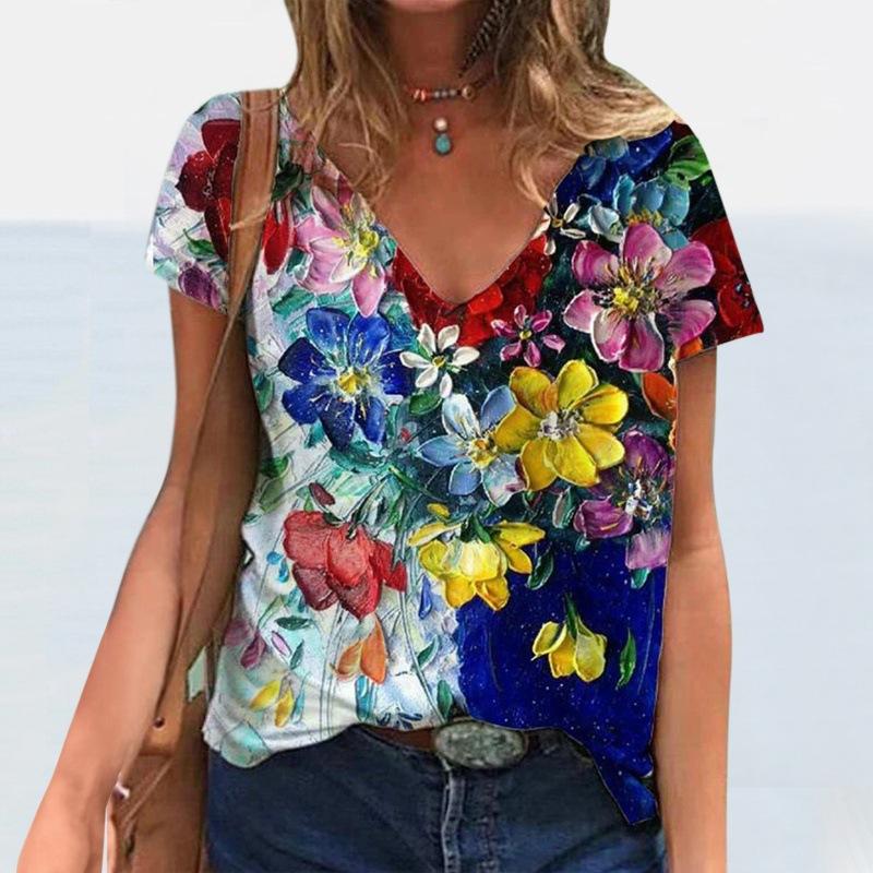 Women's Creative Pattern Short Sleeve Top Streetwear 3d Print T-shirt for Women