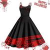 Women's Casual Halloween Printed Suspender Vintage Dress