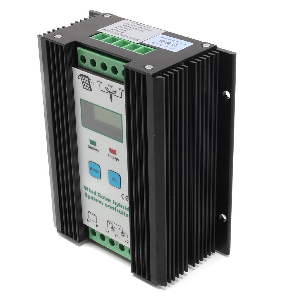 600W PWM Wind/Solar Hybrid System LCD Solar Power Controller 600W Wind + 600W Solar Electrical Equipment Accessories 12/24V Black