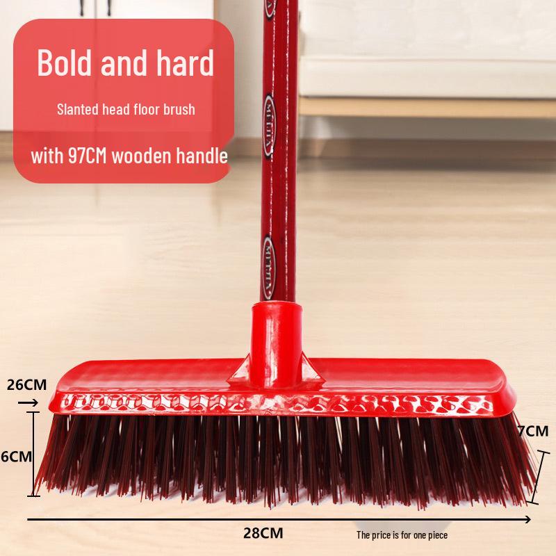 Durable Long-Handle Bathroom Corner Brush with Hard Bristles for Tile and Floor Cleaning