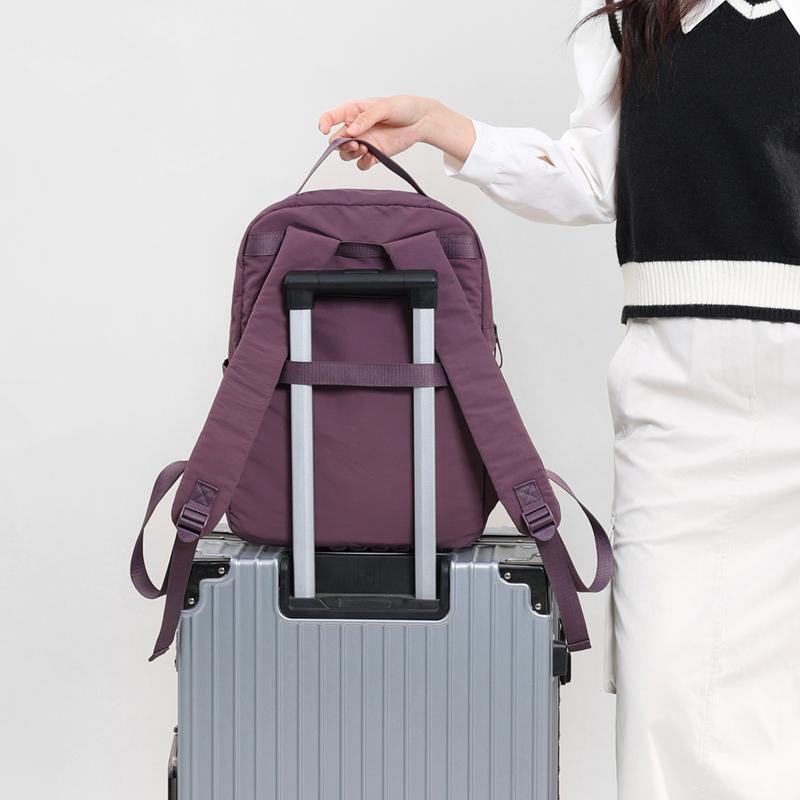 Unisex Large Capacity Backpack Outdoor Water-Repellent Backpack Solid Color Student Schoolbag