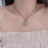 2 Pieces Dual-Layered Heart Pendant Necklace Chain Necklaces Beads Chokers Heart Chain Necklaces Party Jewelry for Girls