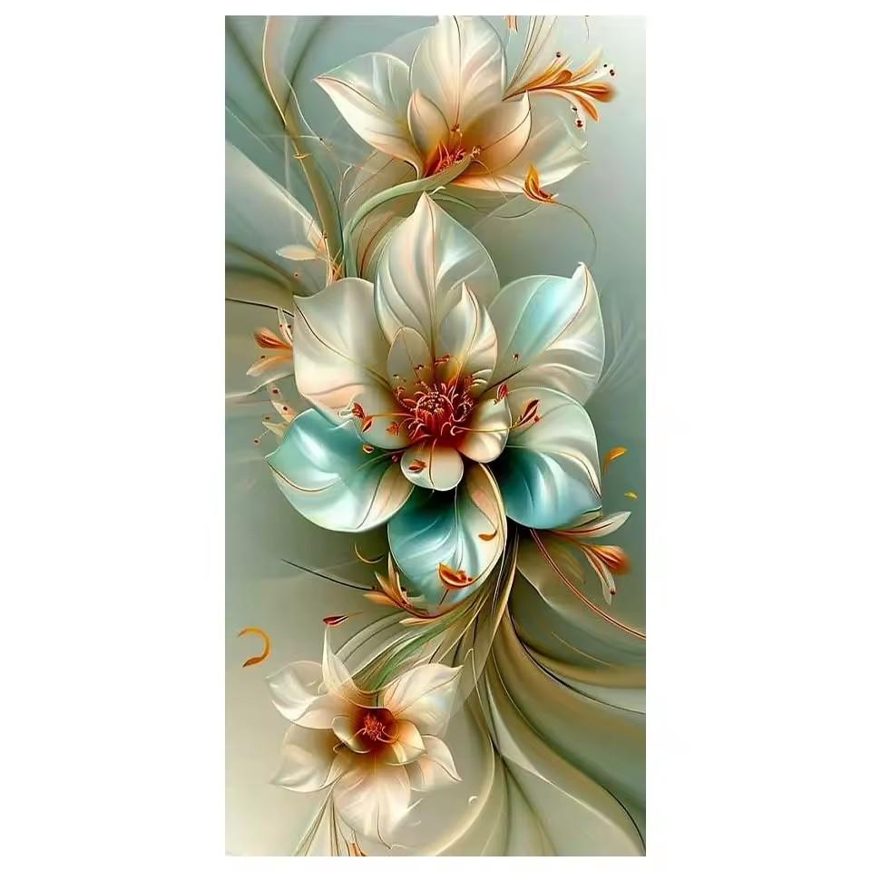 

Фэнтези Белый Цветочный Пейзаж Стразы Картина 5D DIY Алмазная Живопись Мозаика Вышивка Цветы Большой размер вышивка крестом Full Round 50x100CM