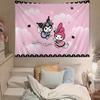 Cute KKuromi Tapestry Wall Hanging Tapestry Art Deco Blanket Curtain Hanging At Home Bedroom Living Room Decor
