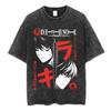 Vintage Washed Anime Death Note Manga Logo Graphic T-shirt Men Women Printed Tee Summer Casual Fashion Clothing Tops High Quality Streetwear