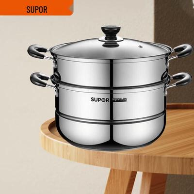 Supor 28cm Double-Layer 304 Stainless Steel Steamer Pot