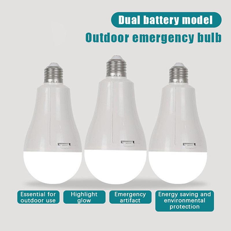 Led Rechargeable Emergency Bulb Illuminates During Power Outages And When Wet Dual-Battery Removable Emergency Bulb