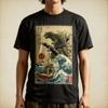 Great Wave Of Godzilla Japanese Monster Kaiju Movie Art T-Shirt Tee Gift NWT