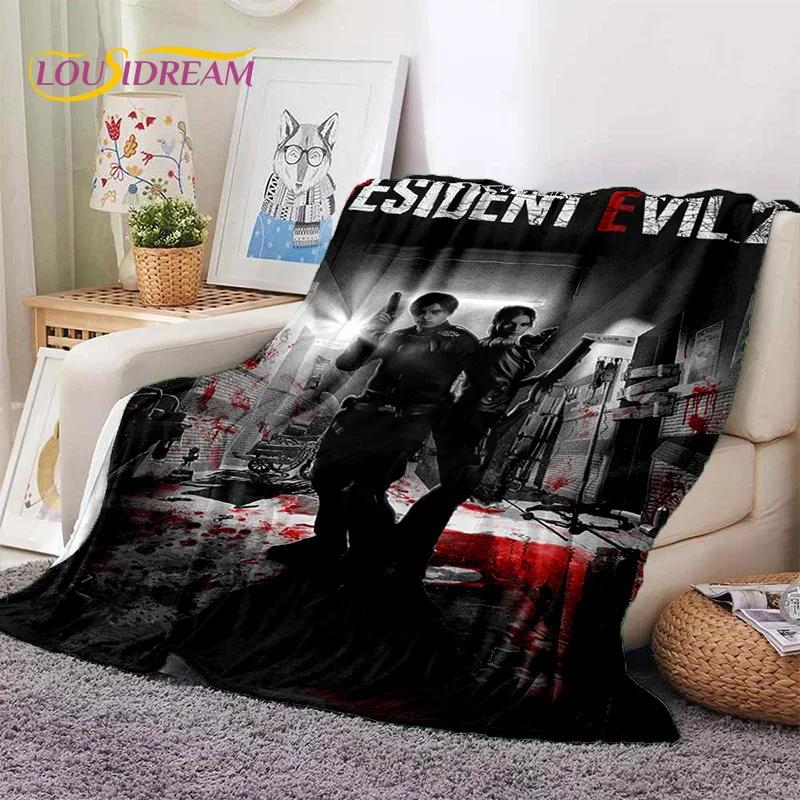 3D Lastest Horro Games R-Resident Evil Soft Flannel Blankets,Throw Blanket Comfortable for Picnic Beds Sofa Home Bedroom Kids