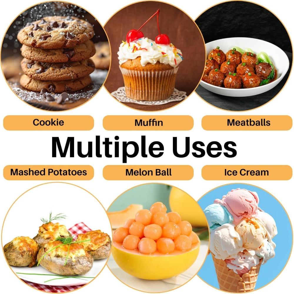 1/3PCS 304 Stainless Steel Ice Cream Scoop Ice Ball Maker Cookie Dough Scoop  Kitchen Tools