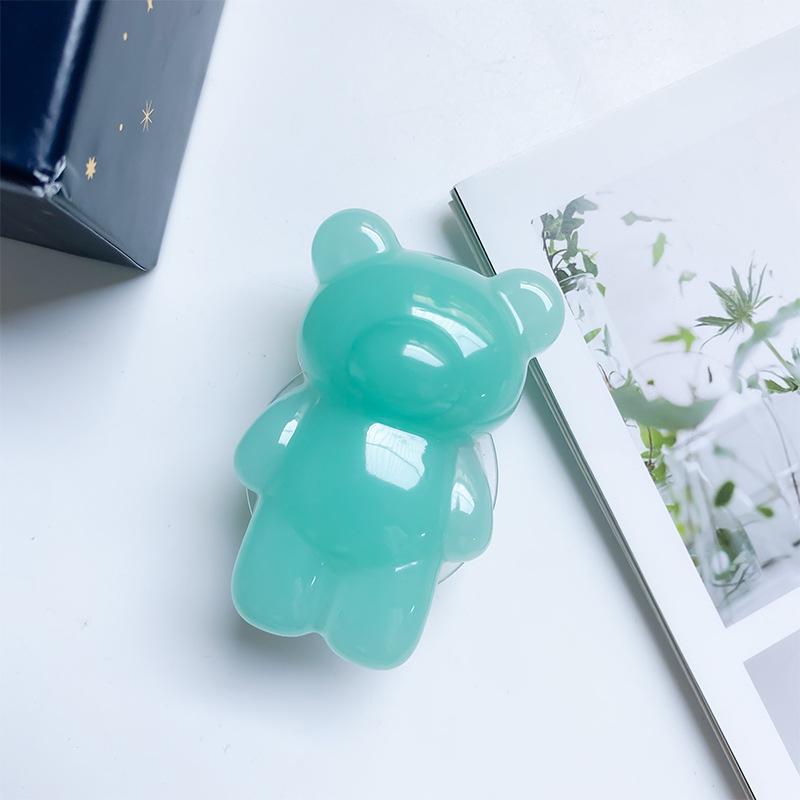 Epoxy Three-Dimensional Color Bear Mobile Phone Airbag Bracket Cute Transparent Paste Retractable Wind Ring Buckle