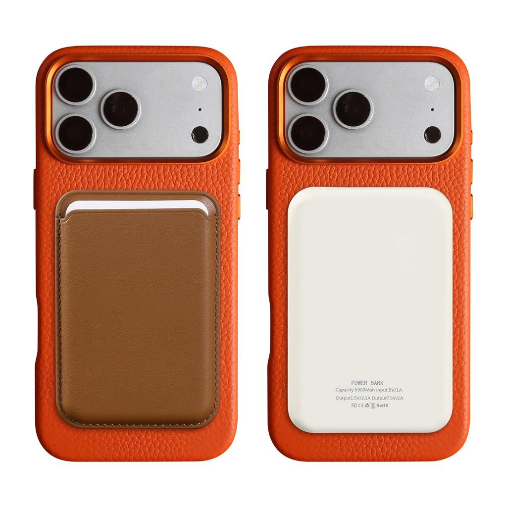 For Magsafe Phone Case for For IPhone 17 Pro Max 16ProMax 15 14 13 Magnetic Phone Cases Genuine Leather Cover Protective Cover