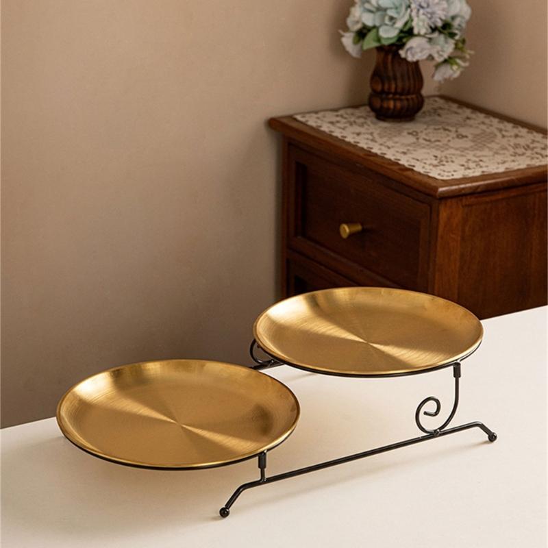 Food Storage Rack Elegant Two Layers Cakes Holder Stand Multipurpose Serving Tray for Dining Rooms and Restaurant Use
