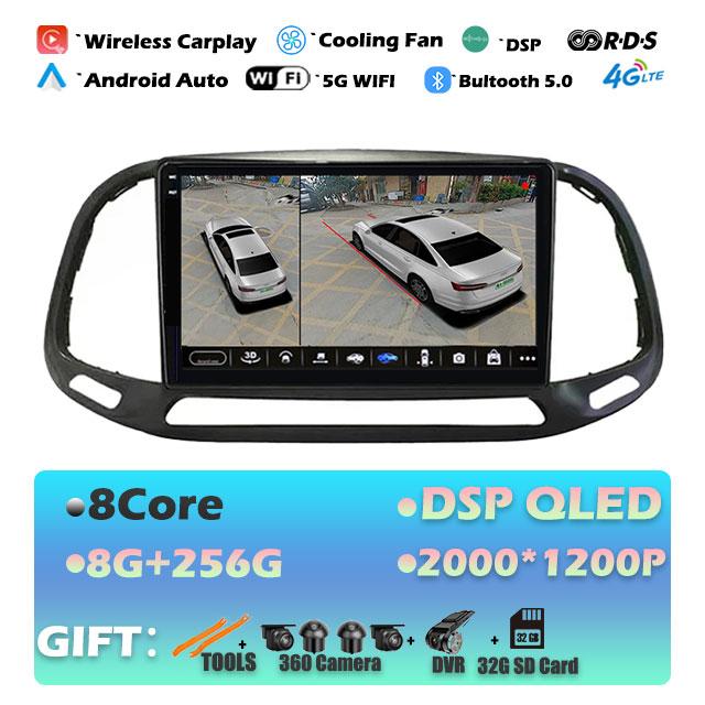 9'' For Fiat Doblo 2015 - 2020 DSP RDS Car Radio Android 14 GPS Navigation Auto Stereo Wifi Bluetooth Multimedia Player