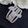 CAOSHI Shining Gold Color/Silver Color Party Ring Elegant Accessories Daily Wearable Classic Cubic Zirconia Jewelry for Women