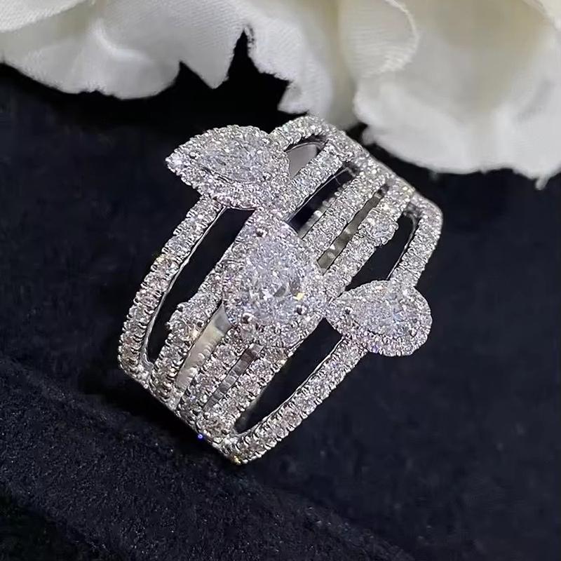 CAOSHI Shining Gold Color/Silver Color Party Ring Elegant Accessories Daily Wearable Classic Cubic Zirconia Jewelry for Women