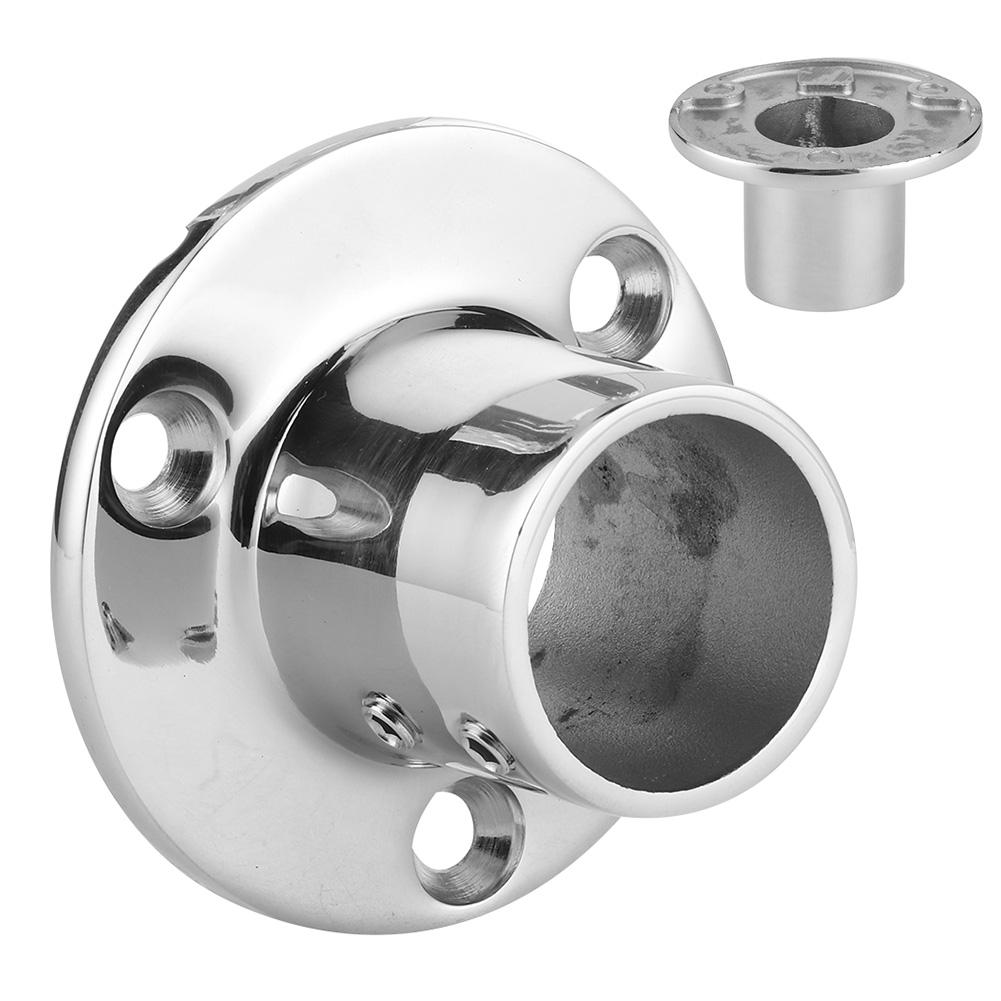 316 Stainless Steel Round Stanchion Base 90 Degree Marine Boat Hand Rail Fitting for 32mm Pipe