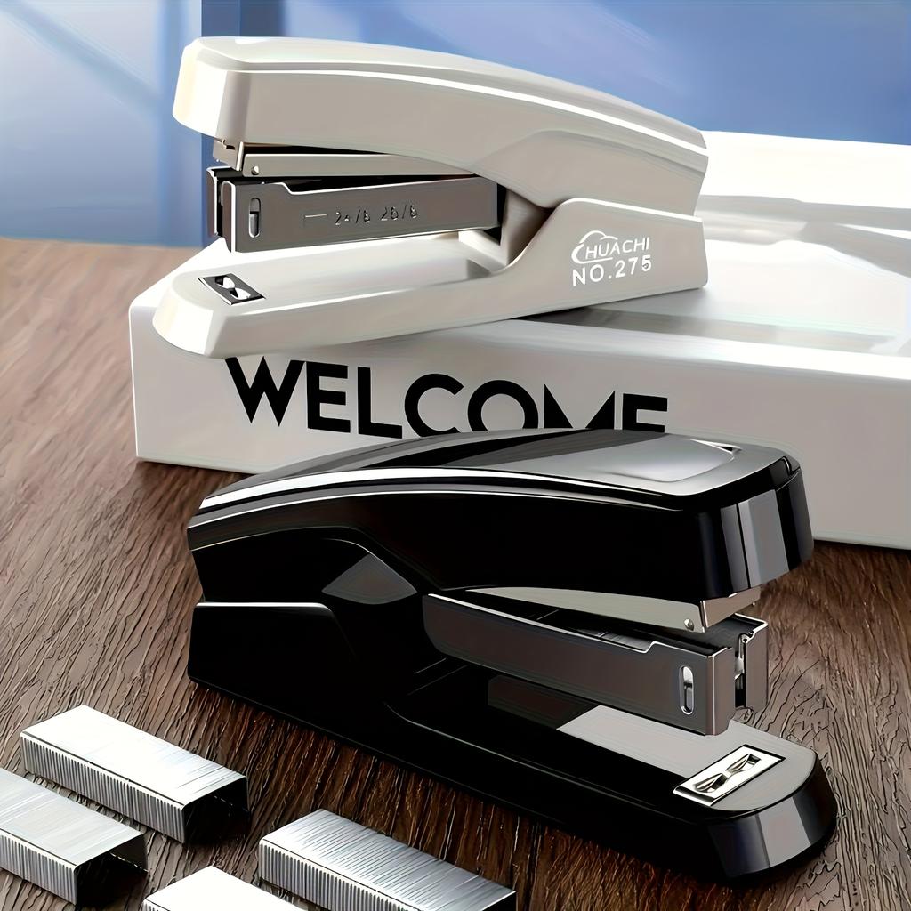 1pc Stapler, Model No. 275 - Sleek Black & Red, Labor-saving, Portable Design, Compatible With Standard Staples