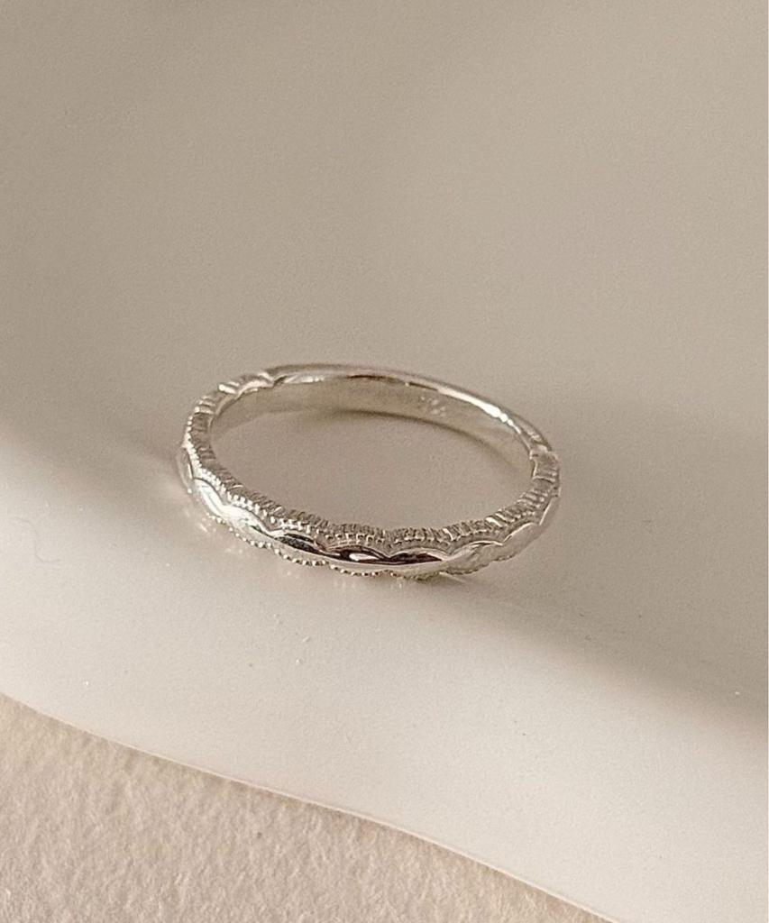 Judien Silver 925 Grain Lace Layered Ring